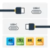 Cabo USB4 StarTech.com 50cm (1.6ft), cabo USB-C certificado USB-IF, 40Gbps, 240W Power Delivery PD 3.1 EPR, 8K 60Hz, cabo de transferência de dados USB Type-C, compatível com portas Thunderbolt/USB 3.2