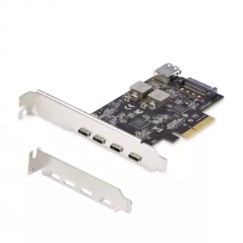 Placa PCIe USB de 5 portas StarTech.com, USB 3.2 10 Gbit/s, placa PCI Express com 4 portas USB-C, 1 porta USB-A interna, placa controladora USB PCIe, Windows/macOS/Linux