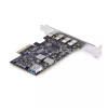 Placa PCIe USB de 5 portas StarTech.com, USB 3.2 10 Gbit/s, placa PCI Express com 4 portas USB-C, 1 porta USB-A interna, placa controladora USB PCIe, Windows/macOS/Linux