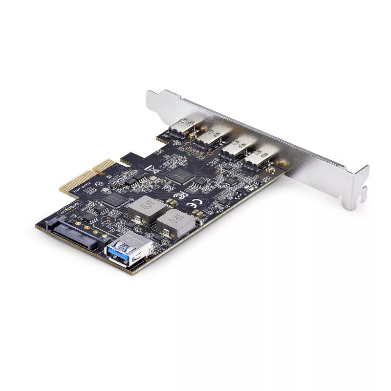 Placa PCIe USB de 5 portas StarTech.com, USB 3.2 10 Gbit/s, placa PCI Express com 4 portas USB-C, 1 porta USB-A interna, placa controladora USB PCIe, Windows/macOS/Linux