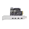 Placa PCIe USB de 5 portas StarTech.com, USB 3.2 10 Gbit/s, placa PCI Express com 4 portas USB-C, 1 porta USB-A interna, placa controladora USB PCIe, Windows/macOS/Linux