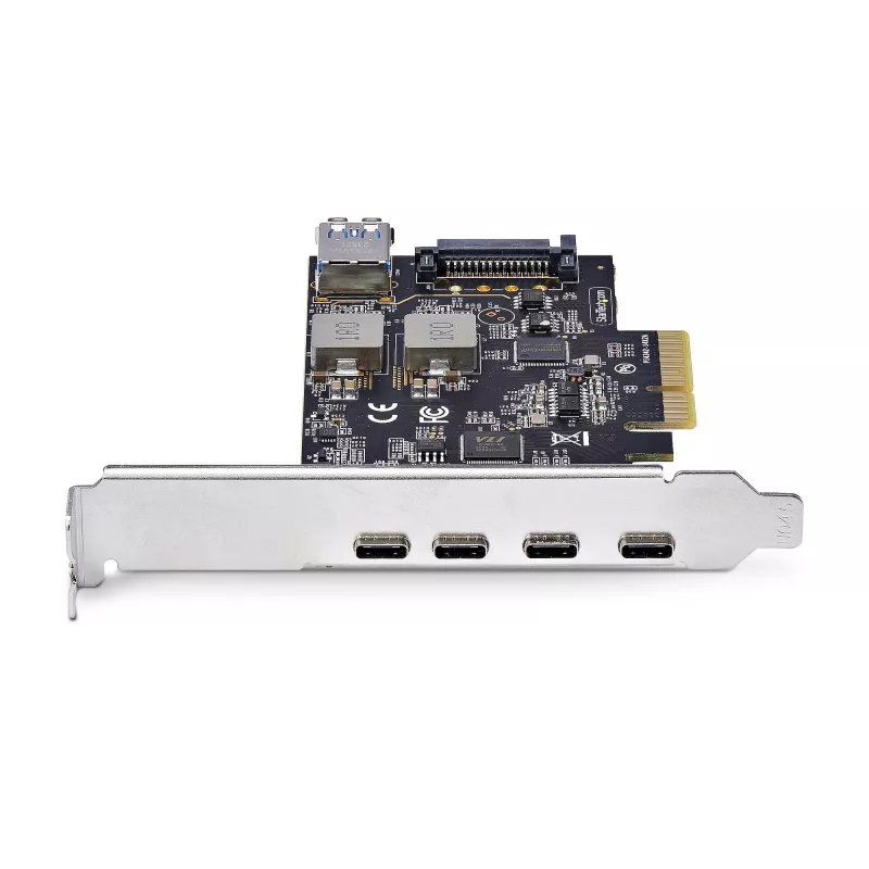 Placa PCIe USB de 5 portas StarTech.com, USB 3.2 10 Gbit/s, placa PCI Express com 4 portas USB-C, 1 porta USB-A interna, placa controladora USB PCIe, Windows/macOS/Linux