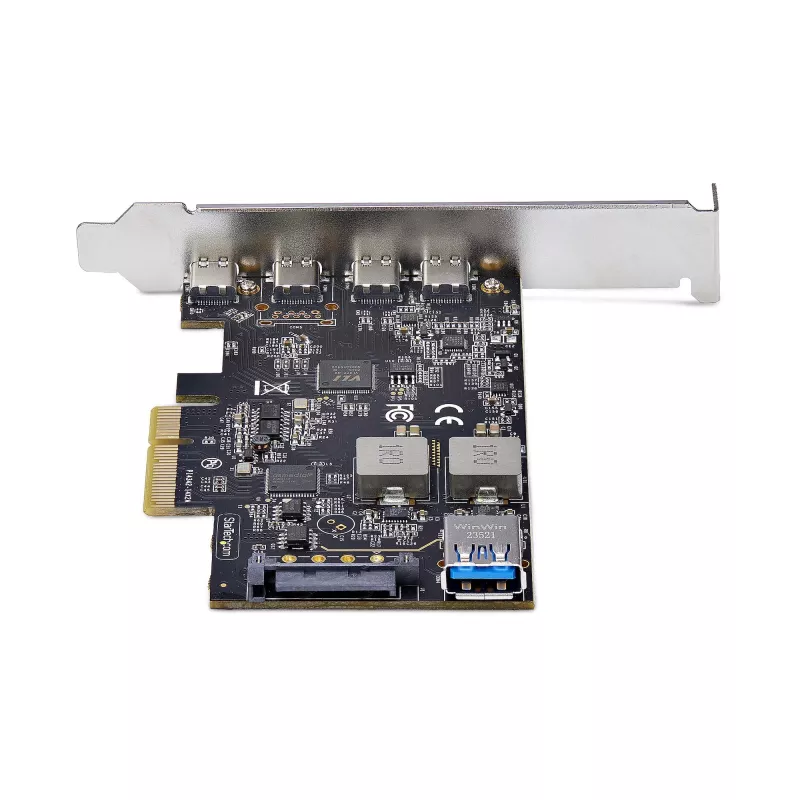 Placa PCIe USB de 5 portas StarTech.com, USB 3.2 10 Gbit/s, placa PCI Express com 4 portas USB-C, 1 porta USB-A interna, placa controladora USB PCIe, Windows/macOS/Linux