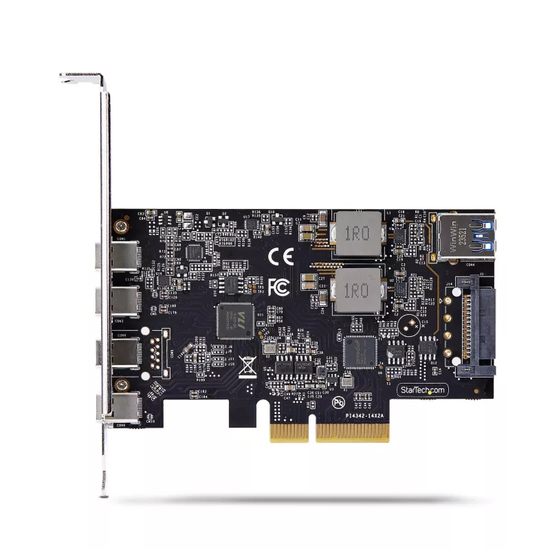 Placa PCIe USB de 5 portas StarTech.com, USB 3.2 10 Gbit/s, placa PCI Express com 4 portas USB-C, 1 porta USB-A interna, placa controladora USB PCIe, Windows/macOS/Linux