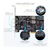 Placa PCIe USB de 5 portas StarTech.com, USB 3.2 10 Gbit/s, placa PCI Express com 4 portas USB-C, 1 porta USB-A interna, placa controladora USB PCIe, Windows/macOS/Linux