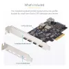 Placa PCIe USB de 5 portas StarTech.com, USB 3.2 10 Gbit/s, placa PCI Express com 4 portas USB-C, 1 porta USB-A interna, placa controladora USB PCIe, Windows/macOS/Linux
