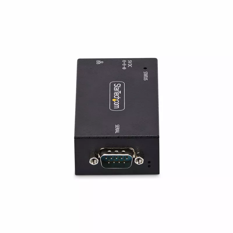 StarTech.com Adaptador Série para Ethernet de 1 porta, servidor de dispositivos série IP para dispositivos RS232 remotos, montagem na parede/calha DIN, caixa metálica, conversor RJ45-LAN para série DB9