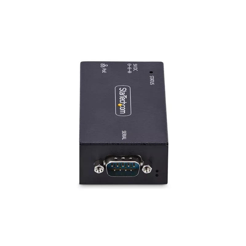 Adaptador série para Ethernet de 1 porta StarTech.com, servidor de dispositivos série IP PoE 802.3af para dispositivos RS232 remotos, montagem em parede/calha DIN, conversor RJ45 LAN para DB9 série, TAA