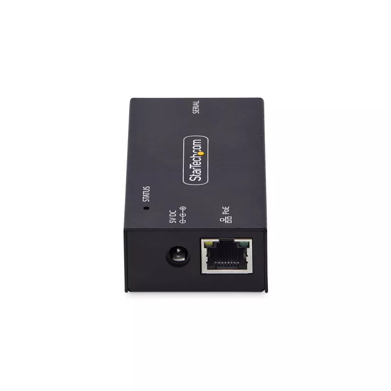 Adaptador série para Ethernet de 1 porta StarTech.com, servidor de dispositivos série IP PoE 802.3af para dispositivos RS232 remotos, montagem em parede/calha DIN, conversor RJ45 LAN para DB9 série, TAA