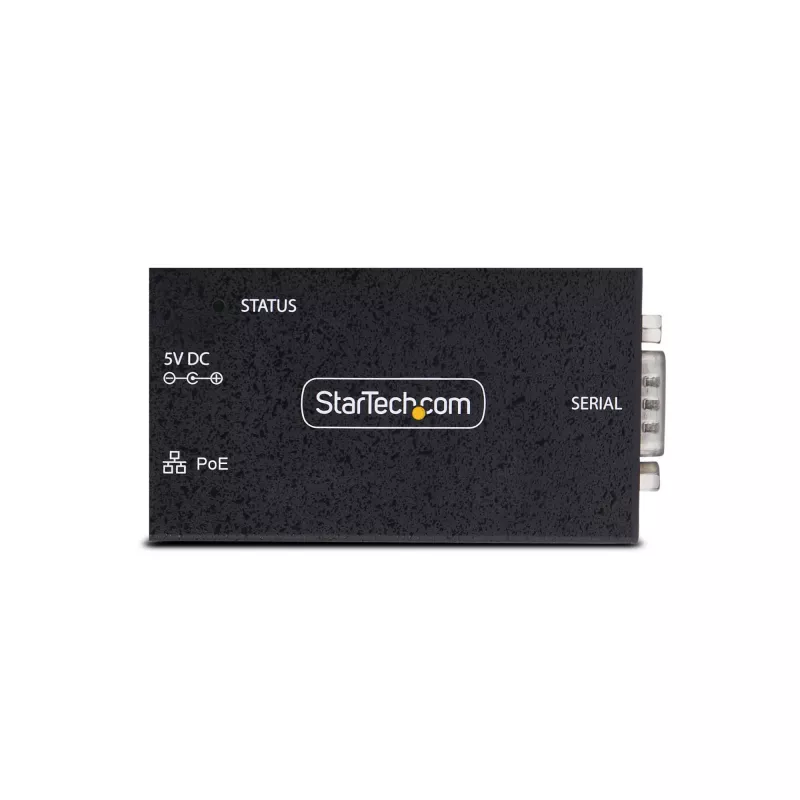 Adaptador série para Ethernet de 1 porta StarTech.com, servidor de dispositivos série IP PoE 802.3af para dispositivos RS232 remotos, montagem em parede/calha DIN, conversor RJ45 LAN para DB9 série, TAA