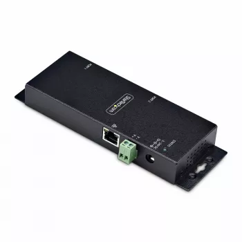 Adaptador série para Ethernet de 2 portas StarTech.com, servidor de dispositivos série IP para dispositivos RS232 remotos, montagem em parede/calha DIN, caixa metálica, conversor RJ45 LAN para DB9 série