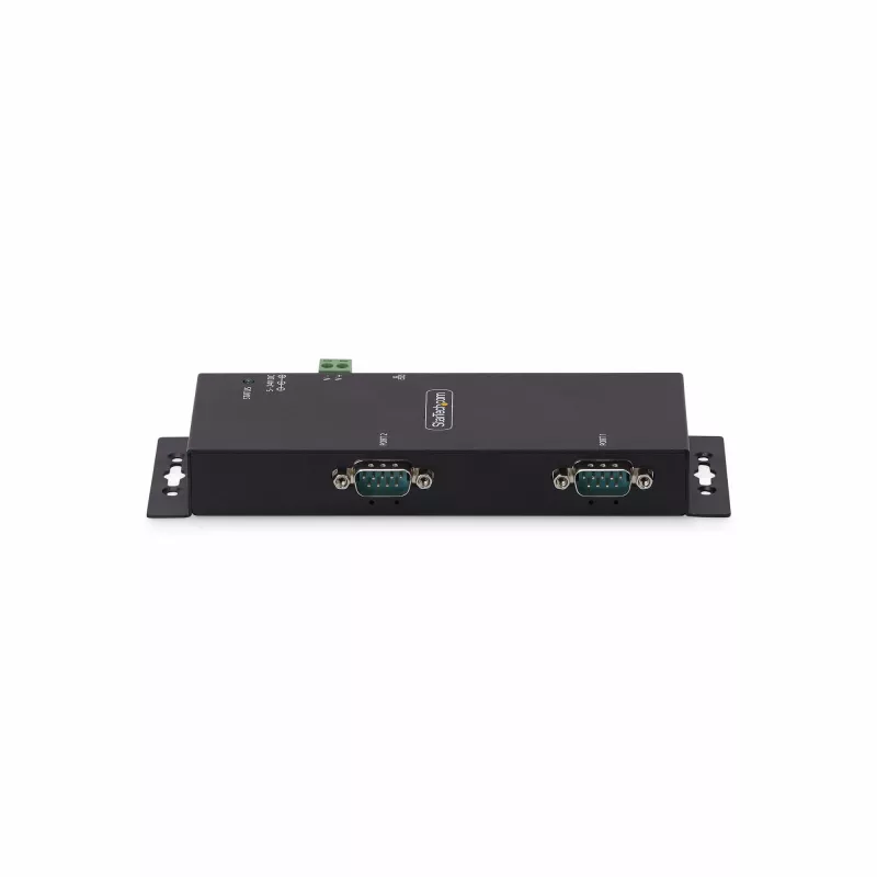 Adaptador série para Ethernet de 2 portas StarTech.com, servidor de dispositivos série IP para dispositivos RS232 remotos, montagem em parede/calha DIN, caixa metálica, conversor RJ45 LAN para DB9 série