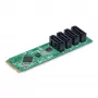 Placa adaptadora M.2 para SATA de 4 portas StarTech.com, placa de expansão M.2 PCIe 3.0 para SATA disco rígido/SSD, chipset ASM1064, M.2 NVMe para 4x HDD/SSD para Windows/macOS/Linux
