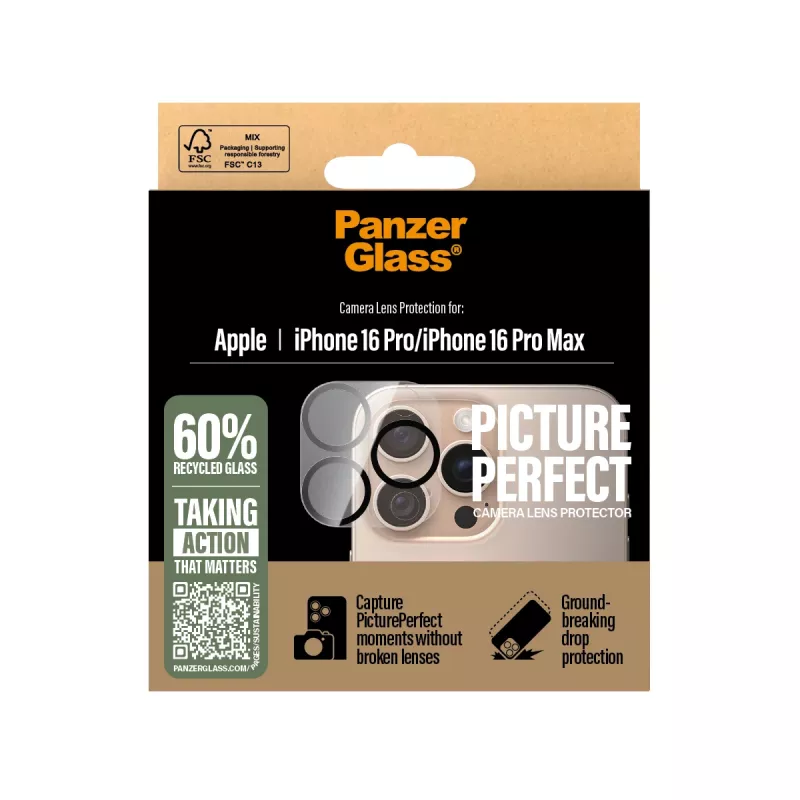 PanzerGlass ® PicturePerfect proteção de lente de câmara iPhone 16 Pro | 16 Pro Max
