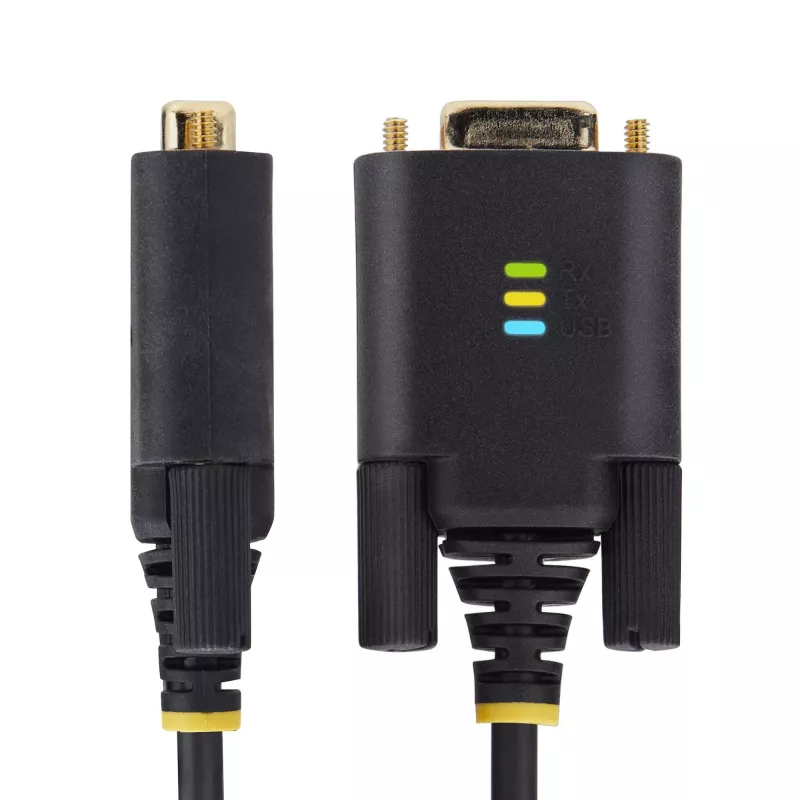 Cabo adaptador StarTech.com 2m USB para serial, retenção COM, parafusos/porcas substituíveis, USB-A para DB9 RS232, CI FTDI, proteção ESD, Windows/macOS/Linux