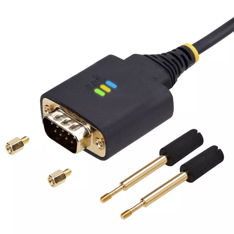 Cabo adaptador StarTech.com 2m USB para serial, retenção COM, parafusos/porcas substituíveis, USB-A para DB9 RS232, CI FTDI, proteção ESD, Windows/macOS/Linux