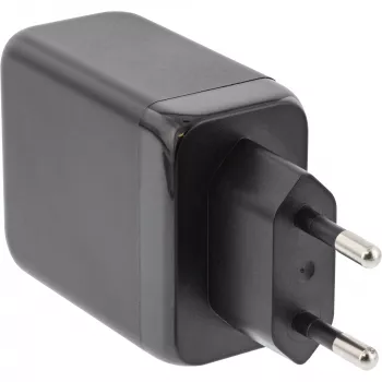 Fonte de alimentação InLine USB PD, carregador GaN, 3 portas, Dual USB-C + USB-A, 65W