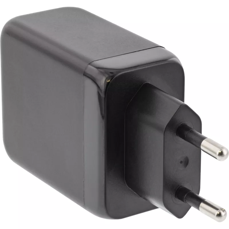 Fonte de alimentação InLine USB PD, carregador GaN, 3 portas, Dual USB-C + USB-A, 65W