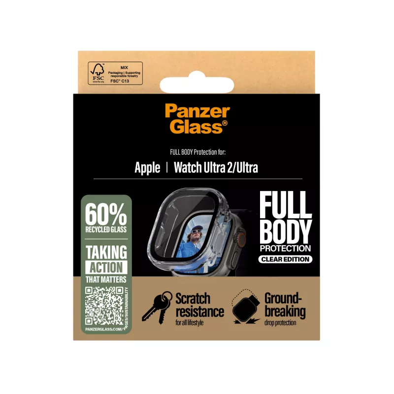 PanzerGlass ® Capa Full Body Transparente Apple Watch Ultra 3 | Ultra 2 | Ultra | 49mm