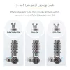 StarTech.com UNIVCS-LAPTOP-LOCK cadeado de cabo universal para portátil, 2 m, de combinação com número de série, Noble Wedge/Nano/K-Slot, preto/prateado, TAA
