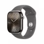 Smartwatch Apple Watch Series 10 GPS + Cellular 46mm caixa de titânio natural bracelete desportiva Stone Grey S/M