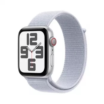Smartwatch Apple Watch SE GPS + Cellular 44mm caixa de alumínio prateada Blue Cloud Sport Loop