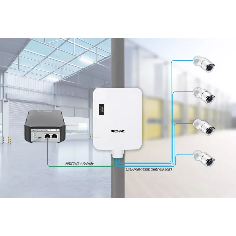 Switch de rede Intellinet 509220 Gigabit Ethernet 5 portas PoE