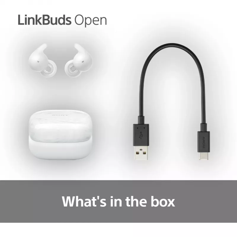 Auscultadores sem fios Sony LinkBuds Open WFL910W – Bluetooth, 20–20000 Hz, 10 m de alcance, branco