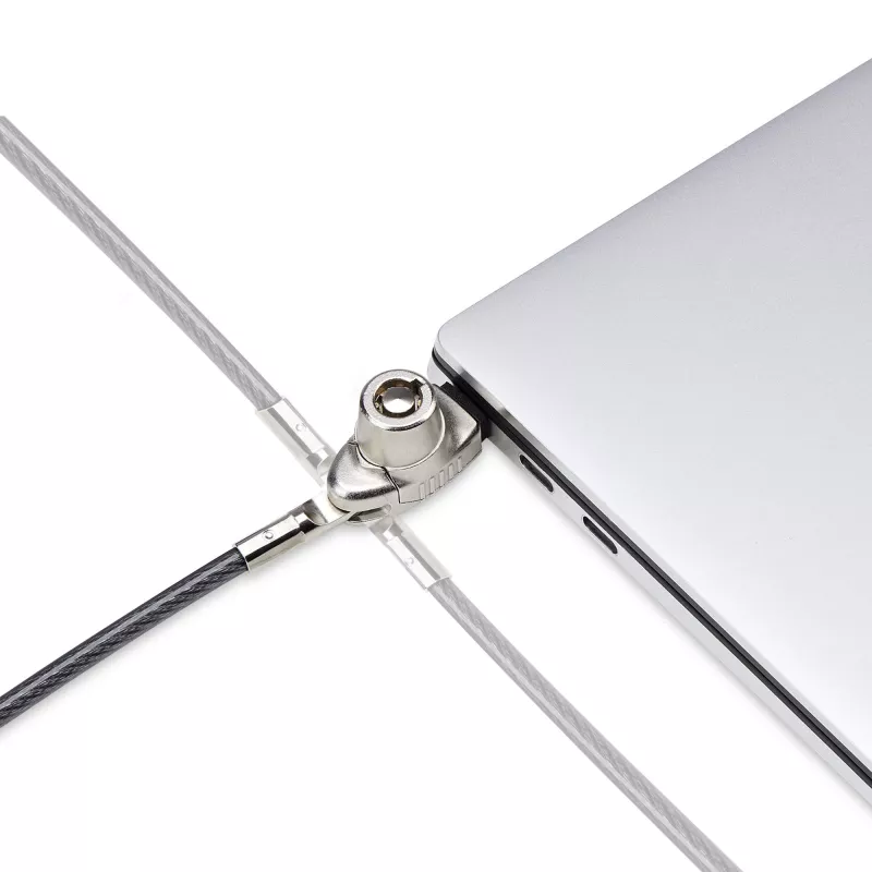 StarTech.com fecho fino compatível com ranhura Noble Wedge®, cabo de segurança 1,5 m, proteção antifurto de secretária para portátil/notebook, cabo de aço resistente a cortes, fecho de chave