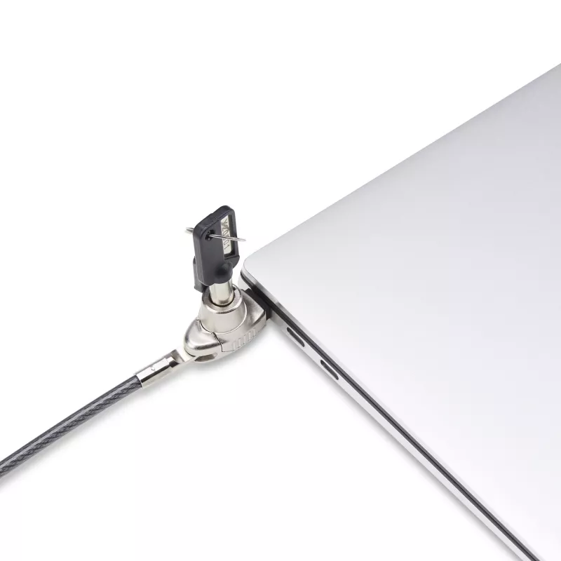 StarTech.com fecho fino compatível com ranhura Noble Wedge®, cabo de segurança 1,5 m, proteção antifurto de secretária para portátil/notebook, cabo de aço resistente a cortes, fecho de chave