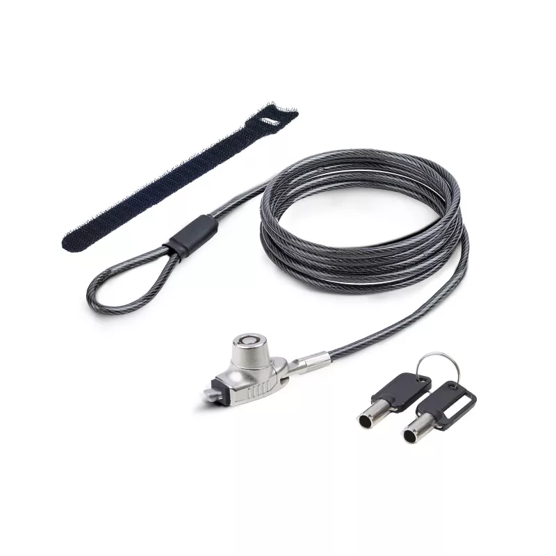 StarTech.com fecho fino compatível com ranhura Noble Wedge®, cabo de segurança 1,5 m, proteção antifurto de secretária para portátil/notebook, cabo de aço resistente a cortes, fecho de chave