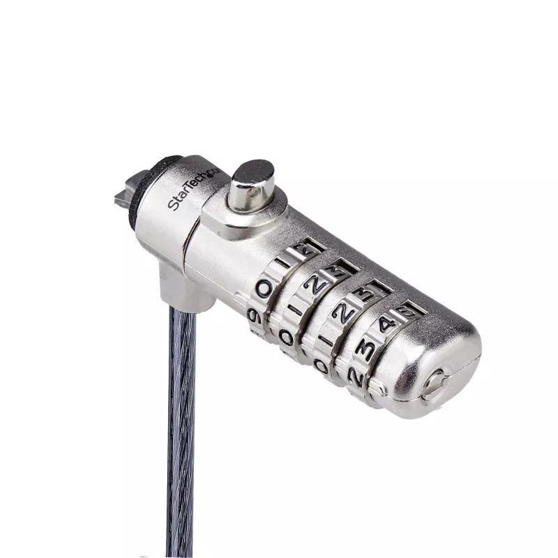 StarTech.com fecho fino compatível com ranhura Nano, cabo de segurança 6,6ft (2m), proteção antifurto de secretária para portátil/notebook, cabo de aço resistente a cortes, fecho de 4 dígitos