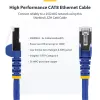 StarTech.com Cabo Ethernet CAT8 azul de 1m, RJ45 sem patilha, 25G/40G, 2000M, 100W PoE++, S/FTP, 26AWG fio de cobre puro desencapado, LSZH, cabo de rede patch blindado com alívios de tensão, testado individualmente