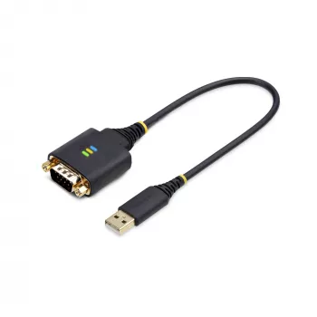 Cabo adaptador USB para série StarTech.com 1ft (30cm), retenção COM, porcas/parafusos substituíveis, USB-A para DB9 RS232, CI FTDI, proteção ESD, Windows/macOS/Linux