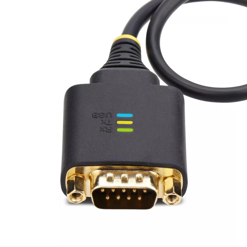 Cabo adaptador USB para série StarTech.com 1ft (30cm), retenção COM, porcas/parafusos substituíveis, USB-A para DB9 RS232, CI FTDI, proteção ESD, Windows/macOS/Linux