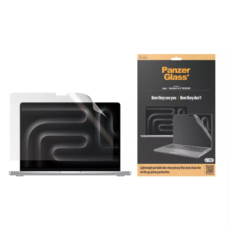 Protetor de ecrã PanzerGlass Dual Privacy MacBook Pro 16 polegadas M1 M2 M3 M4 transparente