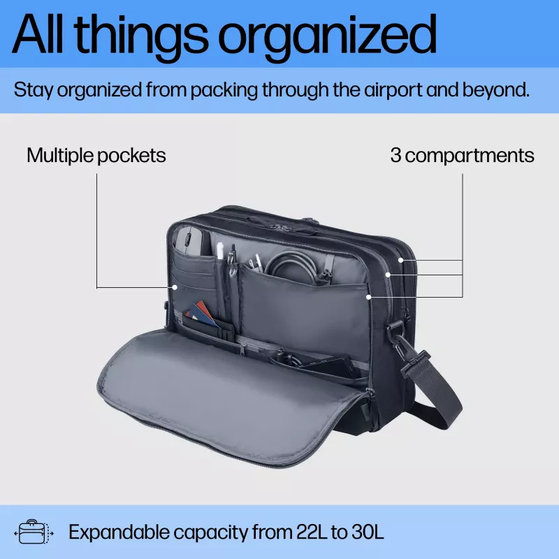 Mala para portátil HP Travel Plus 22L pasta 16 polegadas monocromático