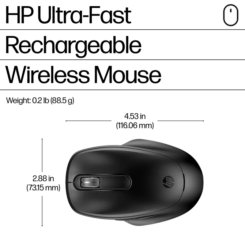 Rato sem fios recarregável de carregamento ultra-rápido HP 515