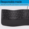 Teclado com fios HP 485 Comfort tamanho completo USB membrana com apoio de pulsos