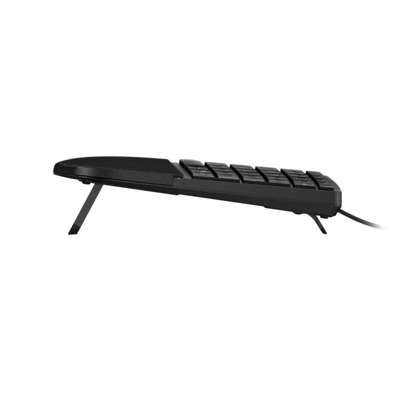 Teclado com fios HP 485 Comfort tamanho completo USB membrana com apoio de pulsos