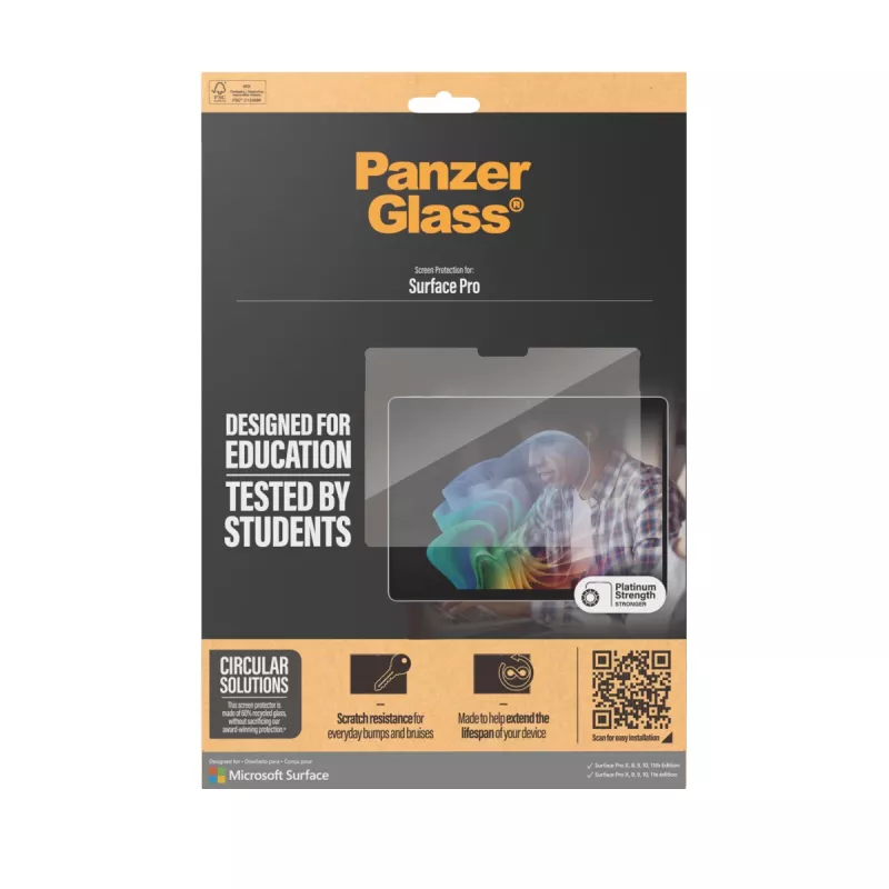 Proteção de ecrã PanzerGlass® Microsoft Surface Pro X | Pro 8 | Pro 9 | Pro 10 | Pro 11 | Ultra-Wide Fit