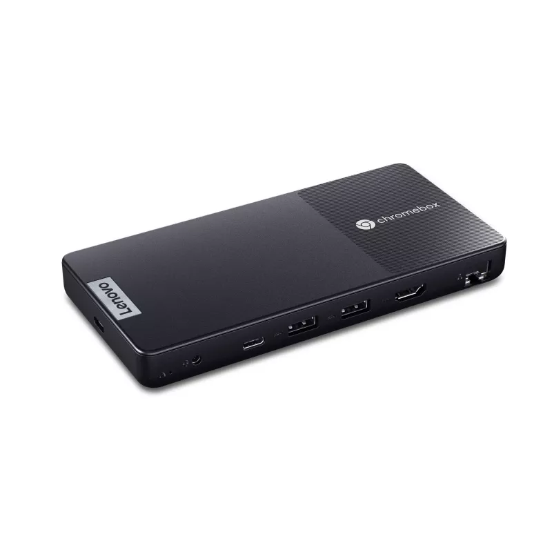 Mini-PC Lenovo Chromebox Micro — Intel Celeron N4500, 1,1–2,8 GHz, 8 GB LPDDR4x, 32 GB eMMC, ChromeOS, preto