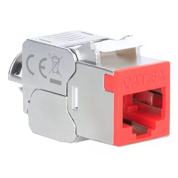 Cabo de rede Intellinet 791311 módulo keystone plano vermelho RJ-45