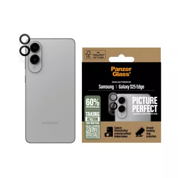Proteção da lente da câmara PanzerGlass Samsung Galaxy S25 Edge resistente a riscos e choques