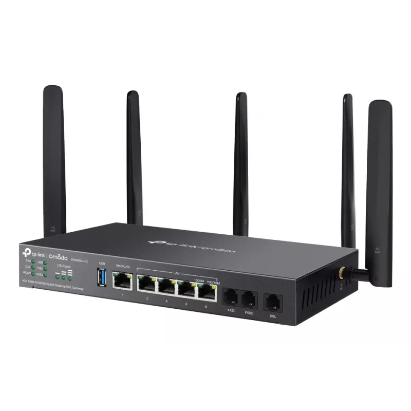 Router sem fios TP-Link Omada DR3650V-4G Gigabit Ethernet dual-band (2,4 GHz / 5 GHz) preto