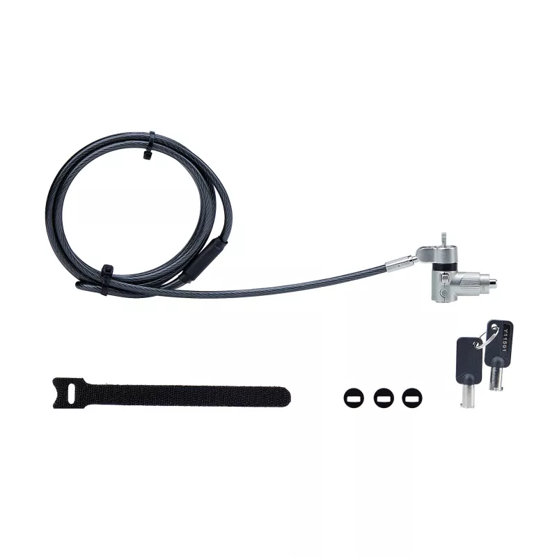 StarTech.com fecho universal para portátil 2 m, cabo de segurança para notebooks compatível com Noble Wedge/Nano/K-Slot, cabo de fecho com chave, antifurto, cabo de aço carbono resistente a cortes