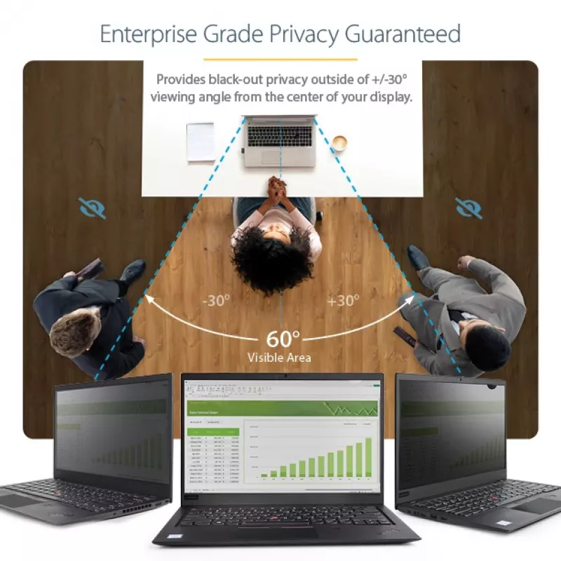 StarTech.com película de privacidade para portátil 39,6 cm (15,6 polegadas) 16:9 dourada, película reversível com privacidade melhorada, filtro de segurança para computador, proteção de ecrã removível, +/- 30°