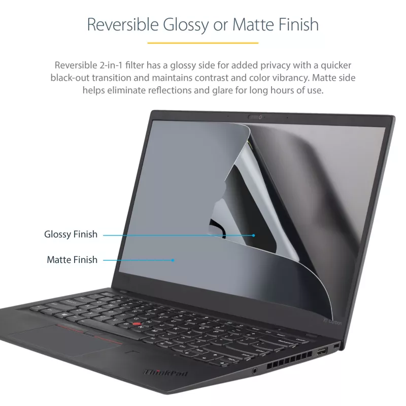 StarTech.com película de privacidade para portátil 39,6 cm (15,6 polegadas) 16:9 dourada, película reversível com privacidade melhorada, filtro de segurança para computador, proteção de ecrã removível, +/- 30°