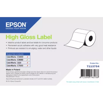 Etiquetas em rolo pré-cortadas Epson 7113754 102 × 76 mm – 415 etiquetas por rolo