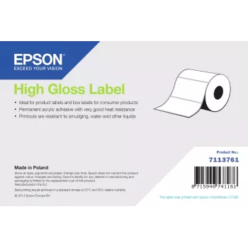 Rolo de etiquetas Epson para C7500/C8000, 76 mm x 51 mm, 2.310 etiquetas (rolo)